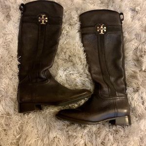 Tory burch dark brown riding boots